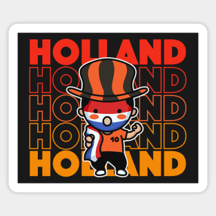 Holland Football Fan // Netherlands Soccer Supporter Kawaii Cute Fan Sticker
